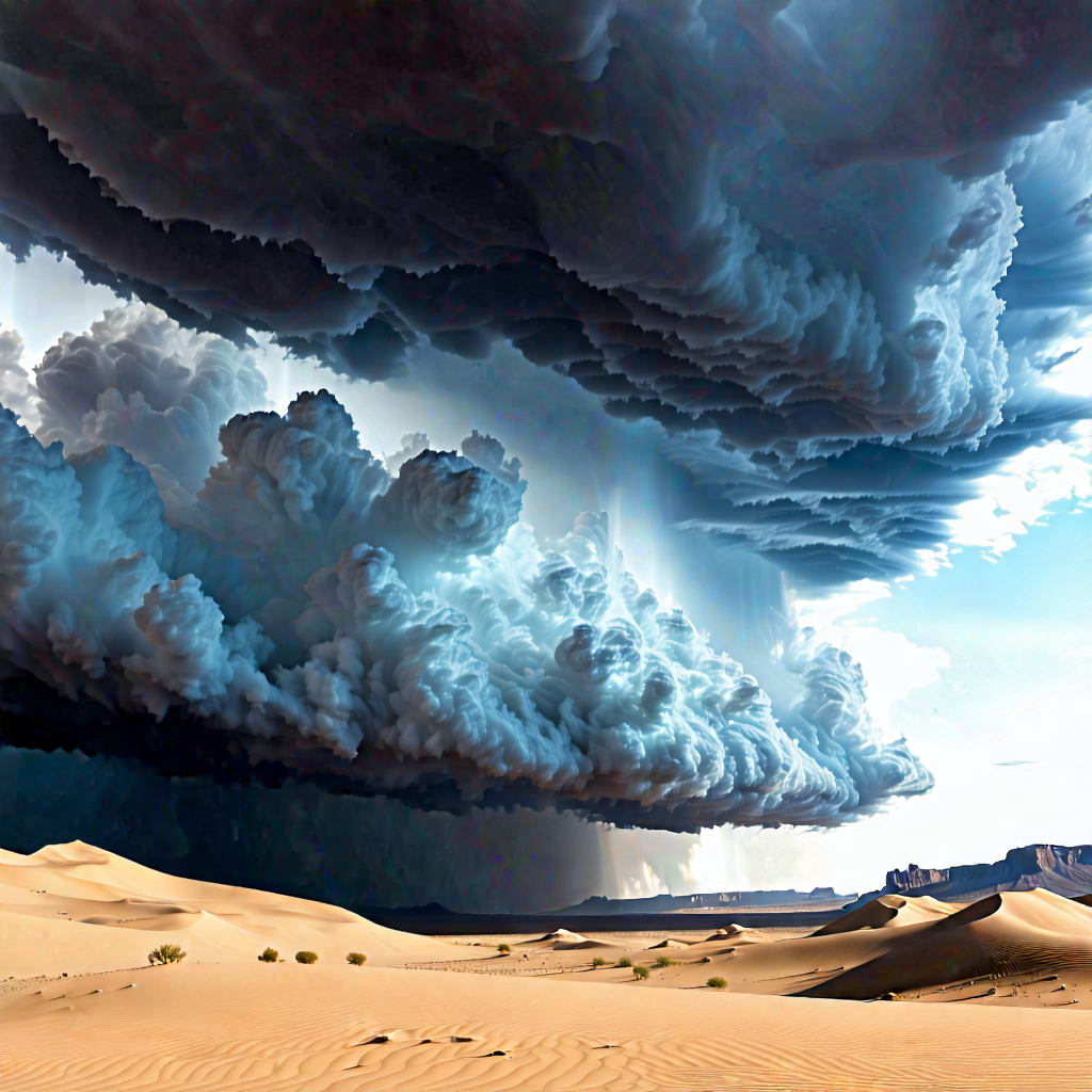 Nature Octane Render: Storm (clouds:1.36) Over Desert With Sandy Desert