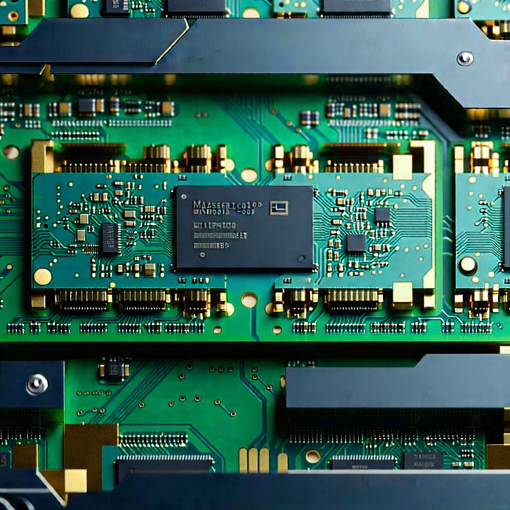 Tech Graphic Design: Close-up of memory module