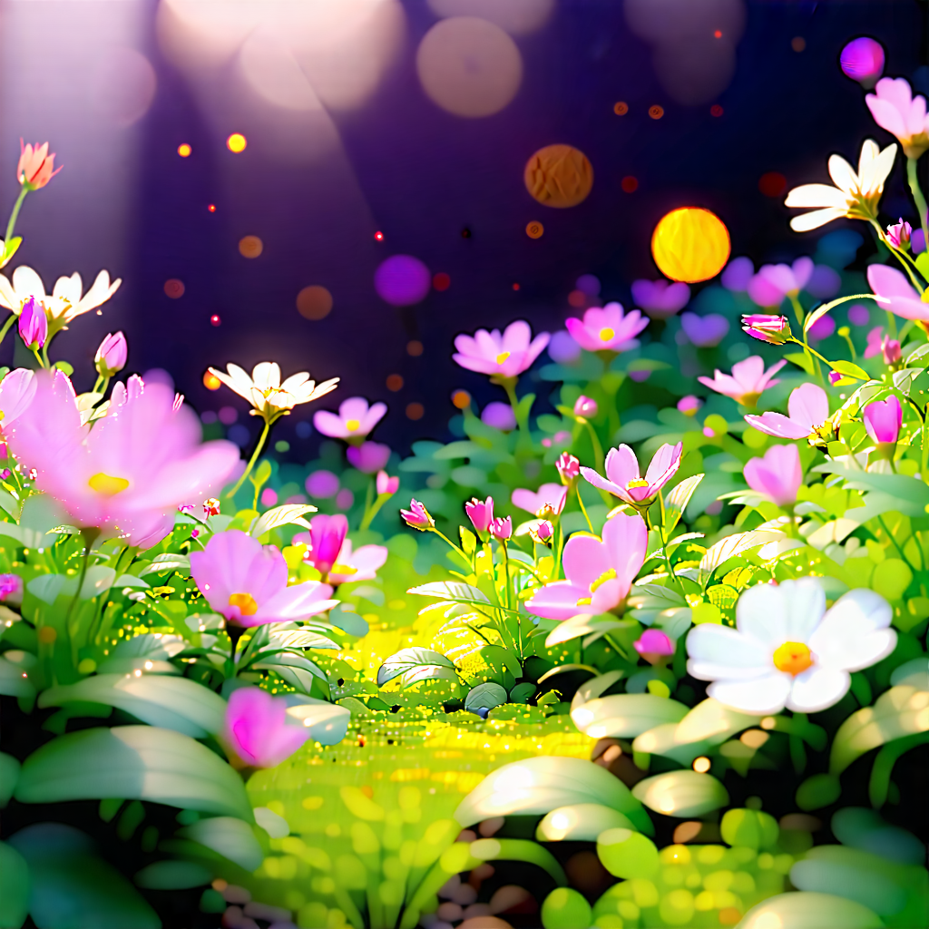 Nature Isometric Design: Wildflowers in natural setting