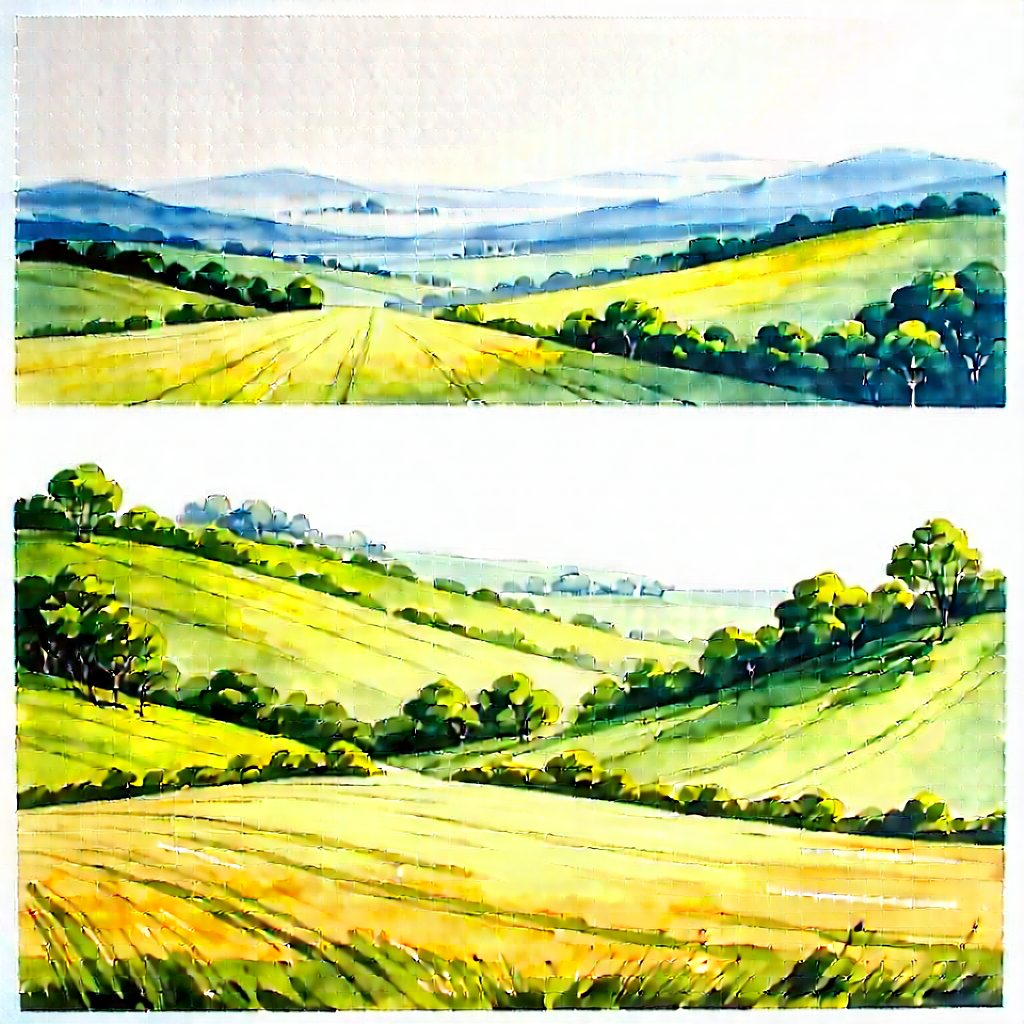 Abstract Watercolor Painting: Color Field With Analogous Color Palette With Painting Lush