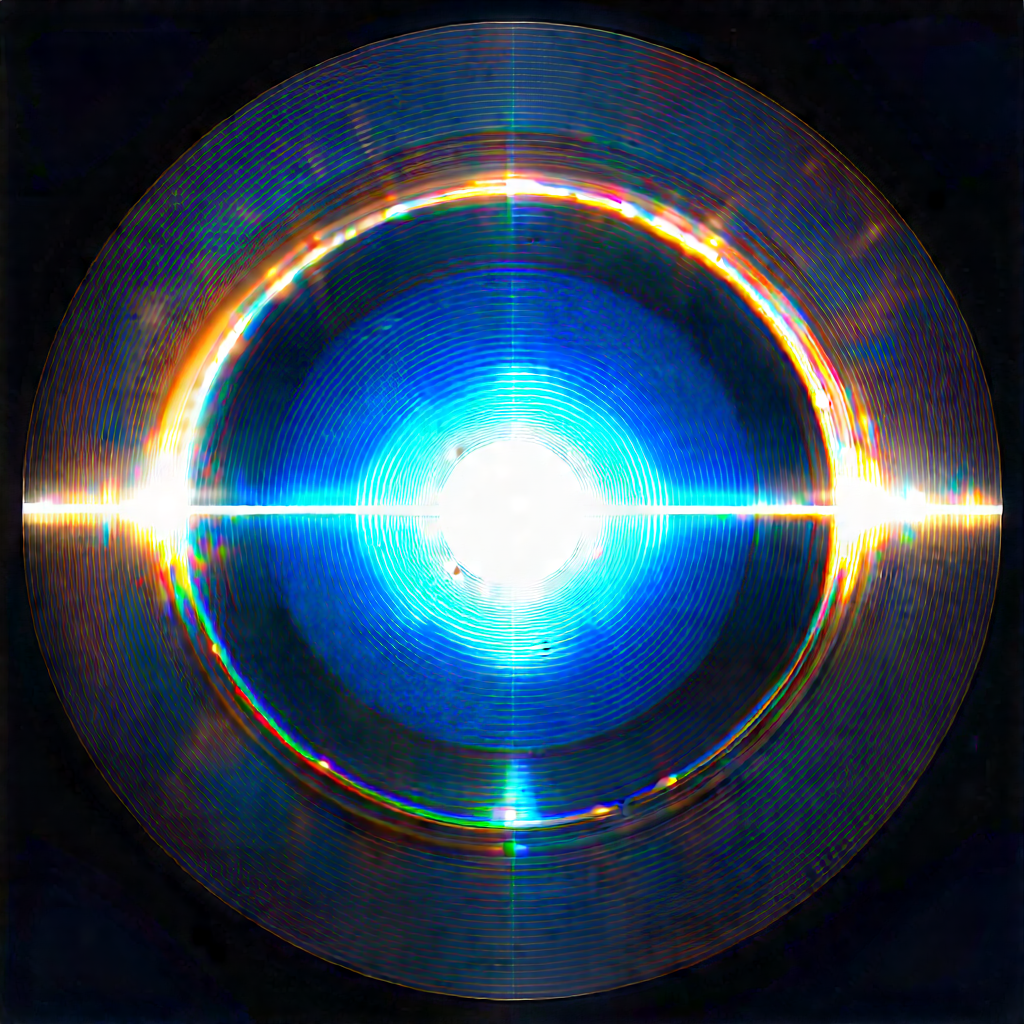 Abstract Infographic Style: Concentric circles with refracted light
