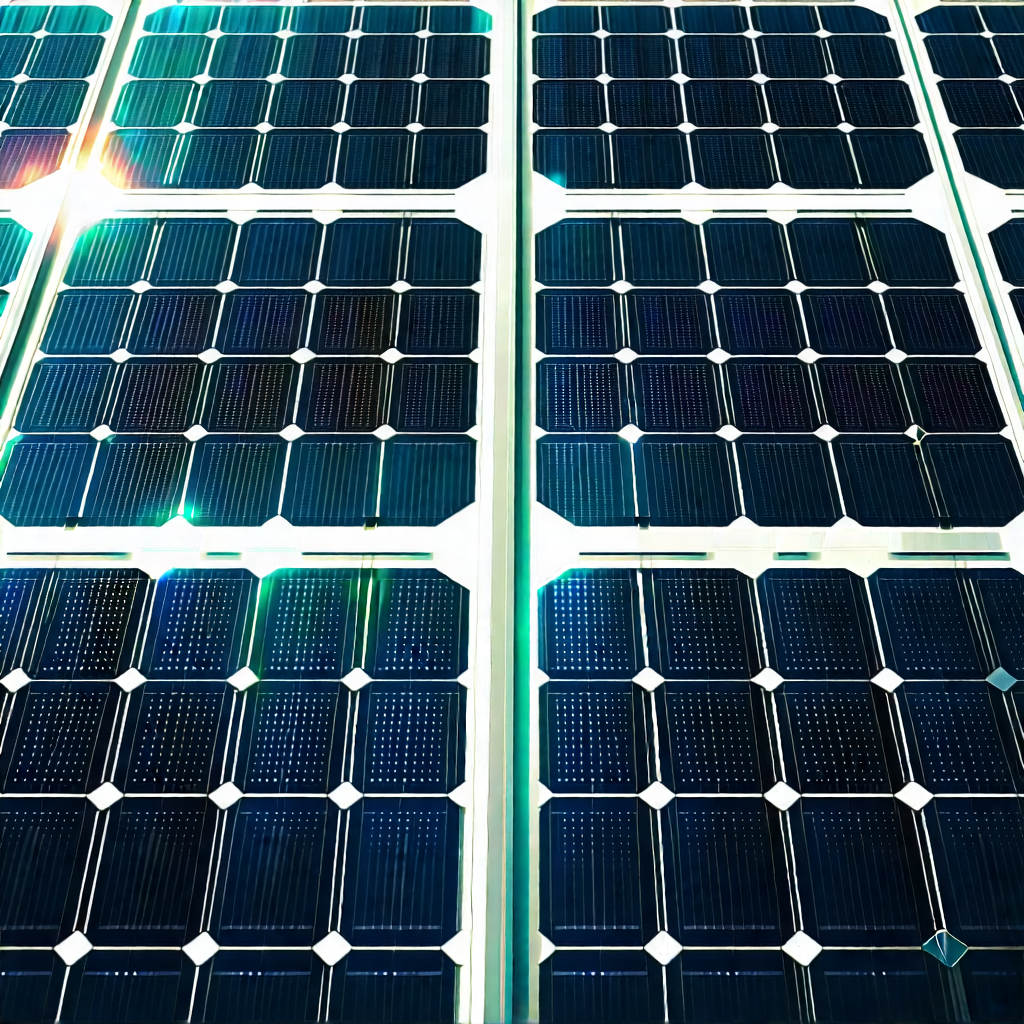 Tech Ink Drawing: Solar panel with digital particles