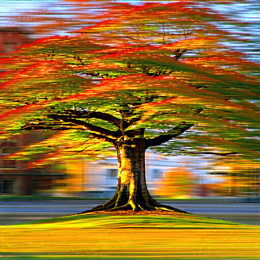 Nature Drone Photography: (ancient:1.49) Tree In Autumn Colors With Large Tree