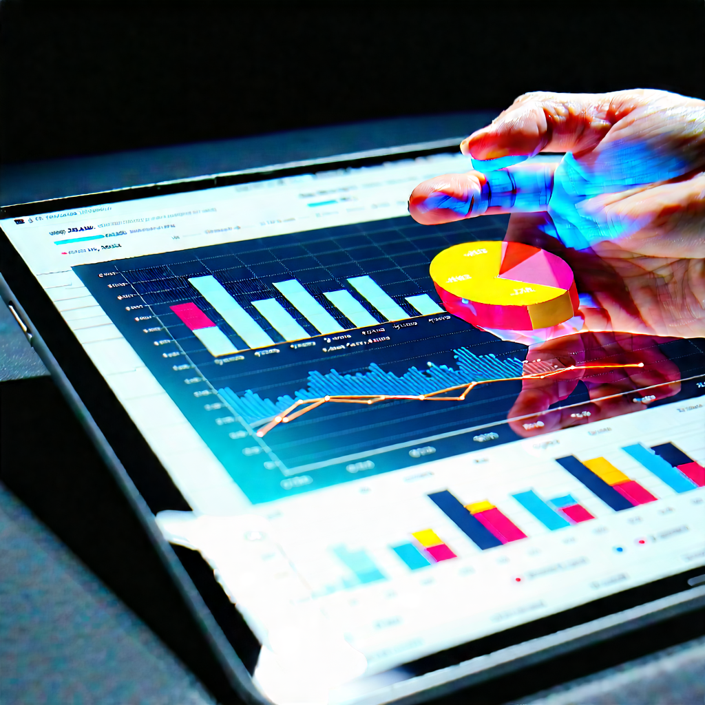 Tech Commercial Photography: Tablet with data visualization