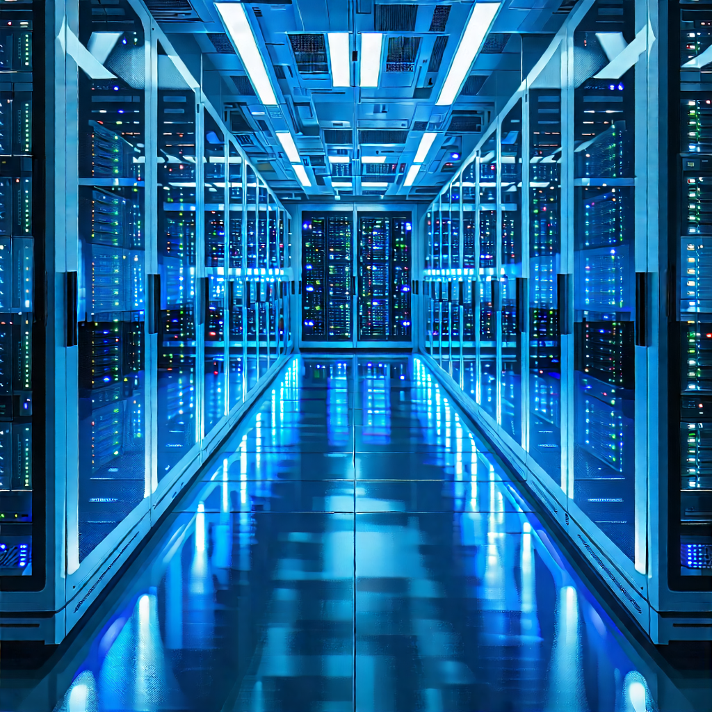 Tech Landscape Photography: (futuristic:1.22) server room