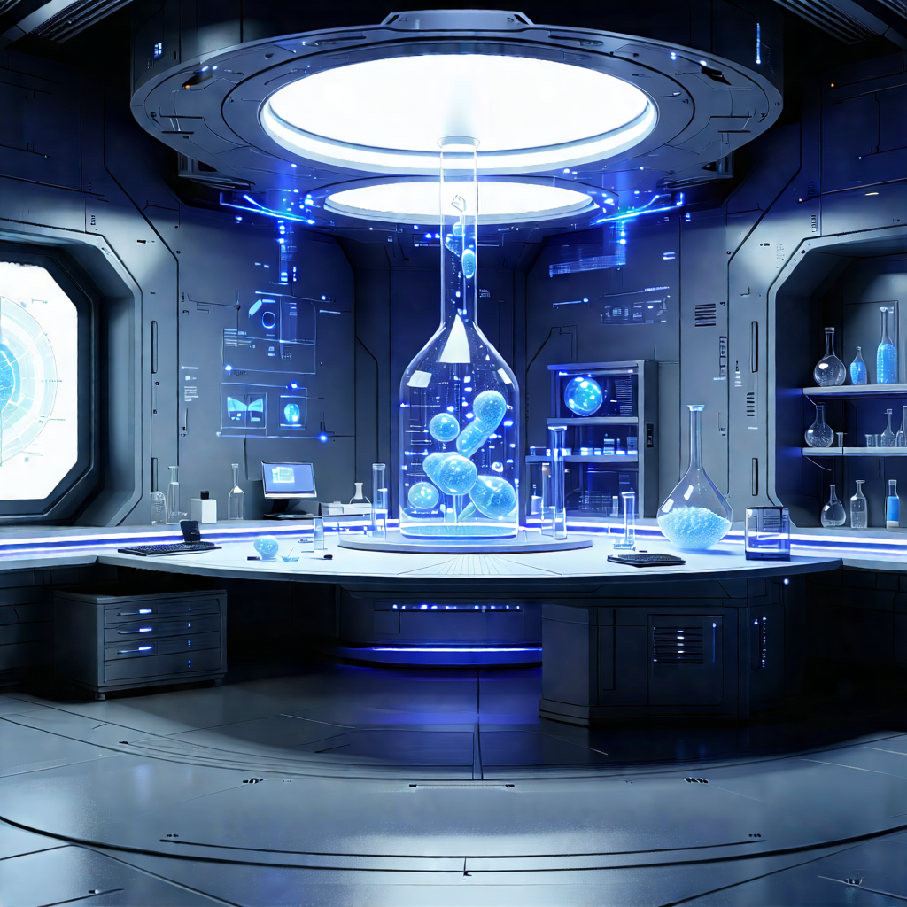 Tech Blender Artwork: Futuristic research laboratory
