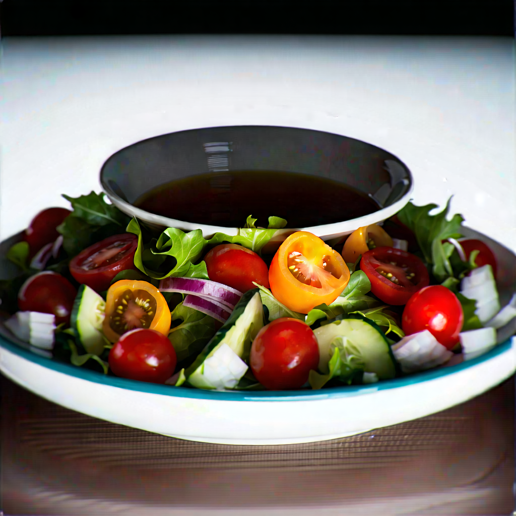 Lifestyle Landscape Photography: Fresh Salad Prepared With Artistic Presentation With Large Bowl