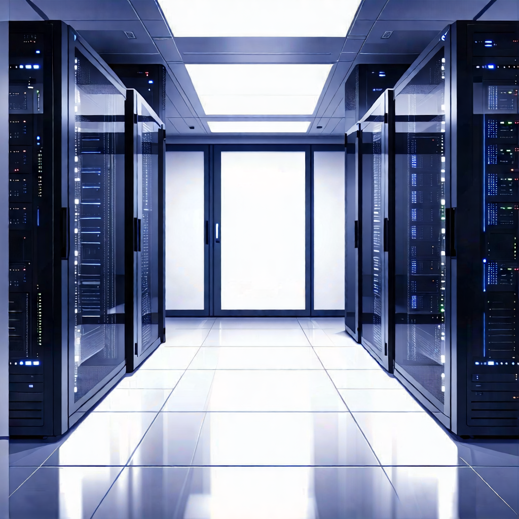 Tech Pencil Sketch: (futuristic:1.43) Server Room With Image, There