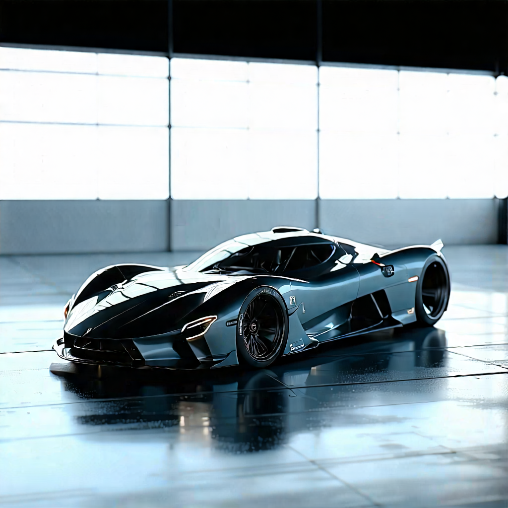 Tech Architectural Photography: Automotive Technology In Modern Laboratory With Sleek, Futuristic-looking