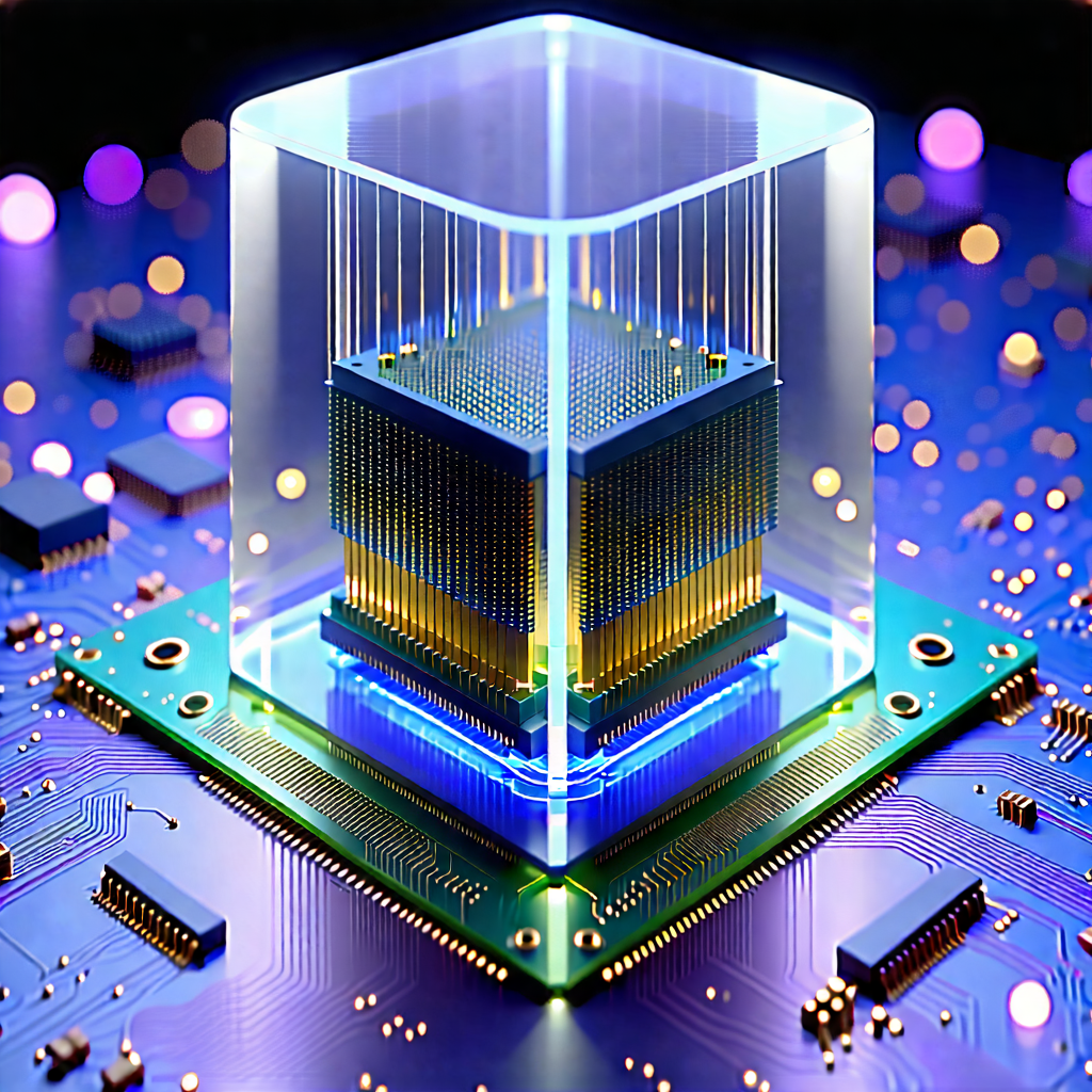 Tech Product Photography: Quantum computer with data streams