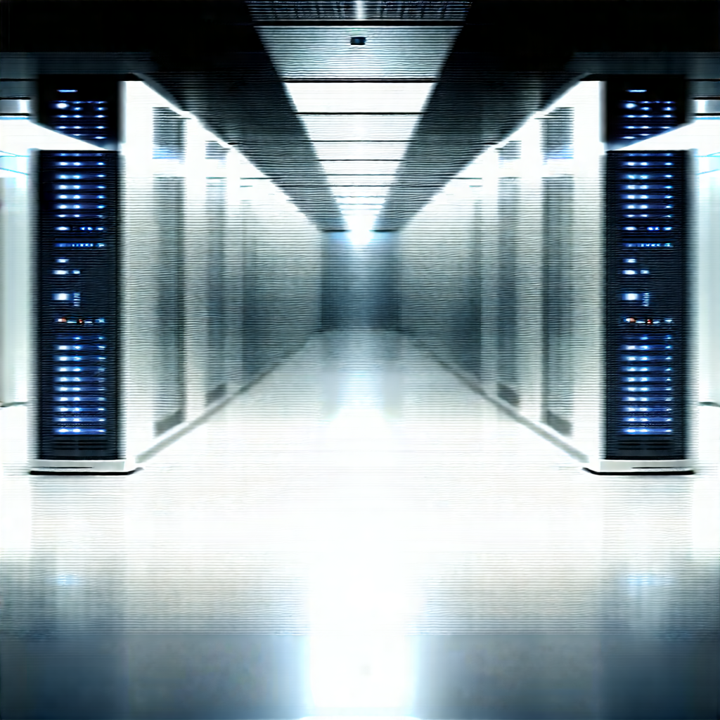 Tech Pencil Sketch: Futuristic server room