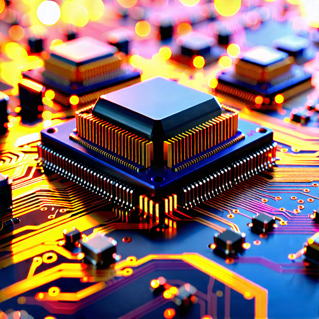 Tech Macro Photography: Close-up Of Sensor Array With Close-up Computer