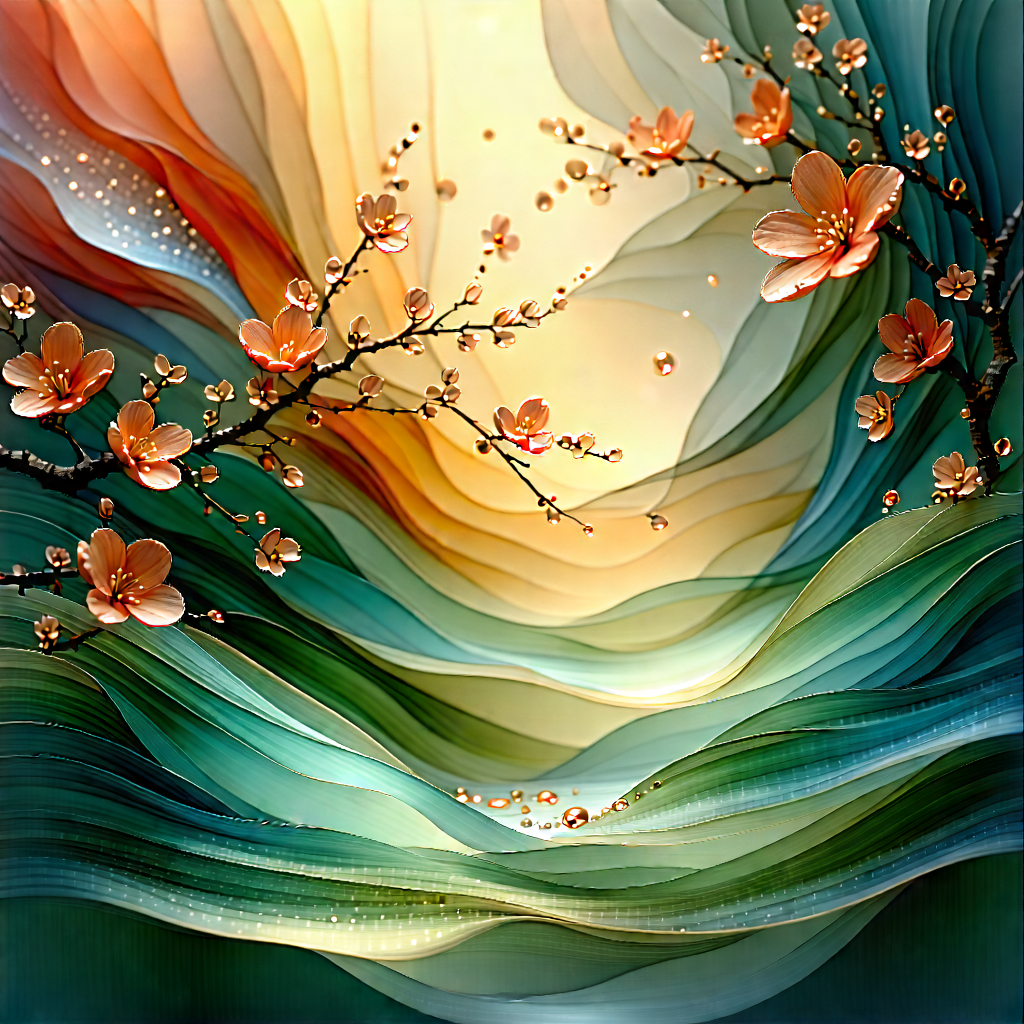 Abstract Digital Painting: Harmony represented through layered elements