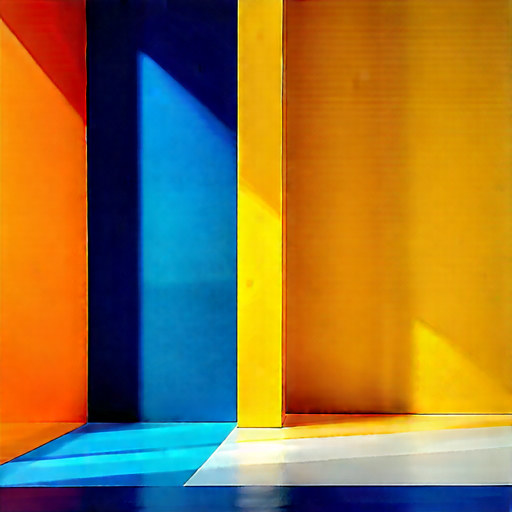 Abstract Concept Art: Minimalist design with color block