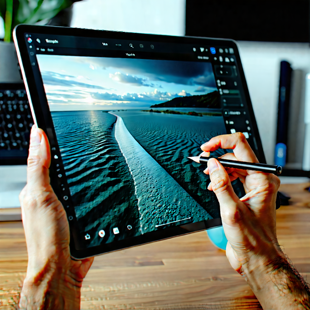 Tech Editorial Photography: Tablet with streaming content