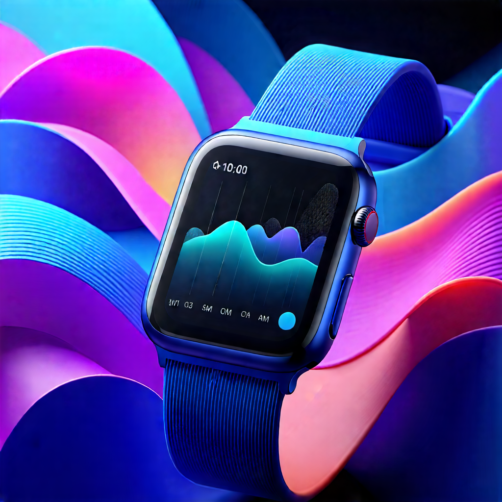 Tech Abstract Design: Smart watch with data visualization