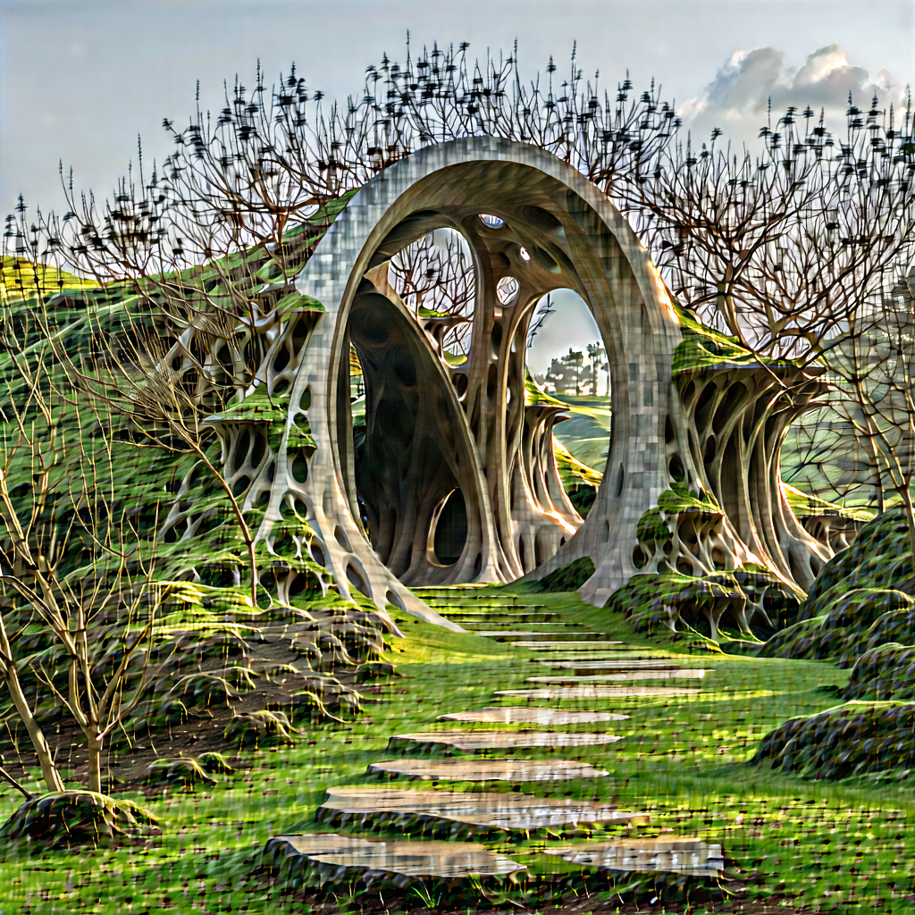 Abstract Landscape Photography: Fibrous Structure With Large, Open,