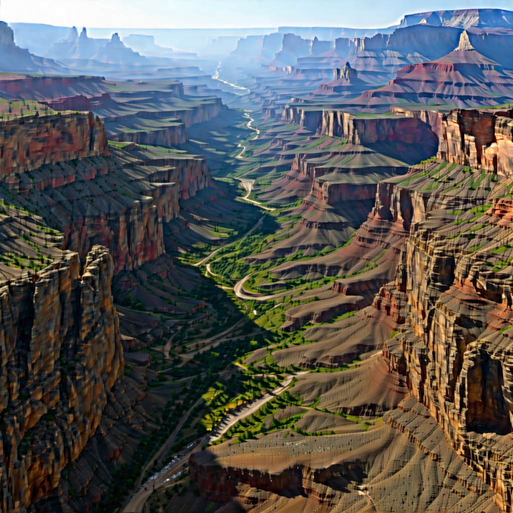 Nature Matte Painting: Aerial View Of Canyon System With Panoramic View