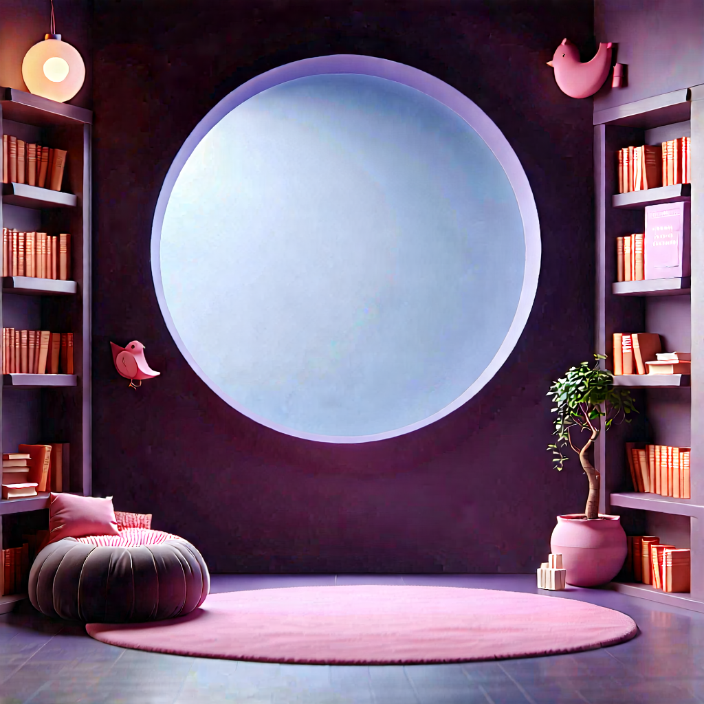Lifestyle Matte Painting: Reading Nook With Organized Space With Image, There