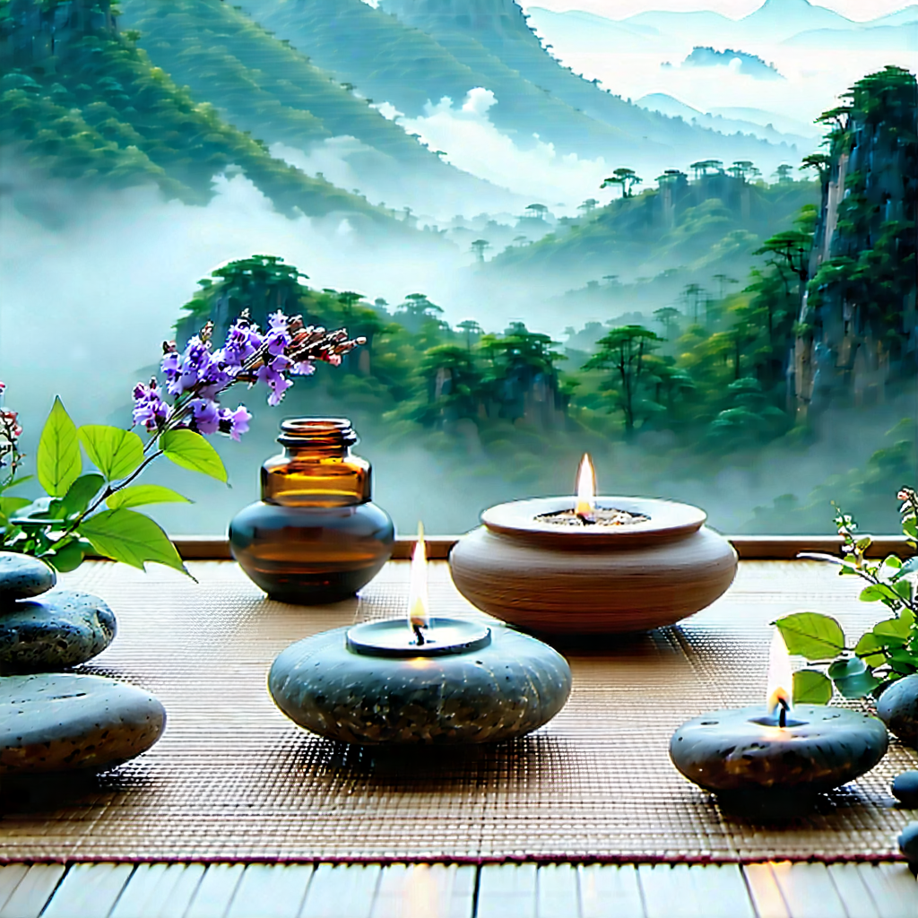 Lifestyle Landscape Photography: Wellness scene with aromatherapy