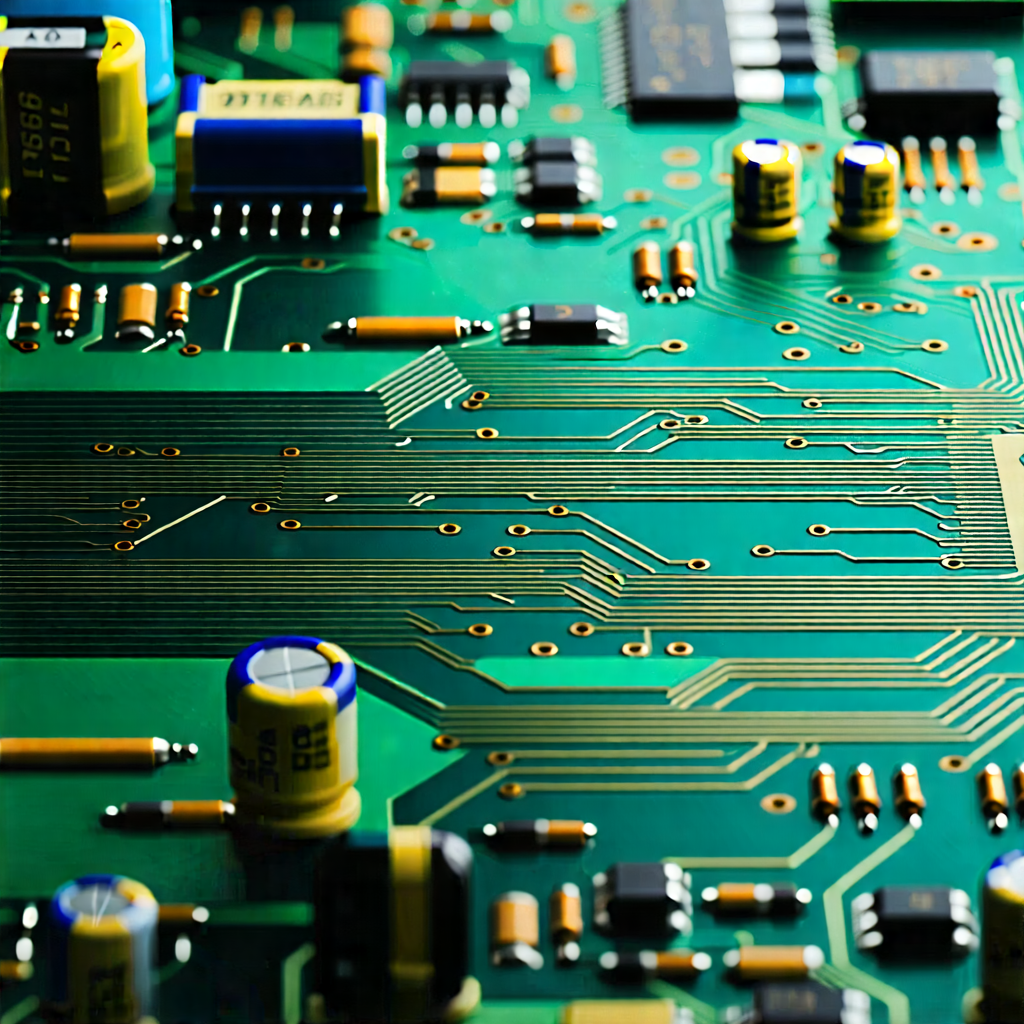 Tech Technical Illustration: Close-up of electronic circuit