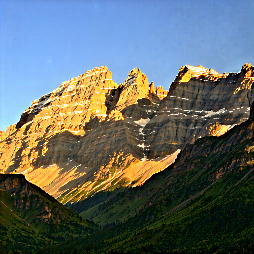 Nature Architectural Photography: (mountain:1.48) Range During Golden Hour With Majestic Mountain