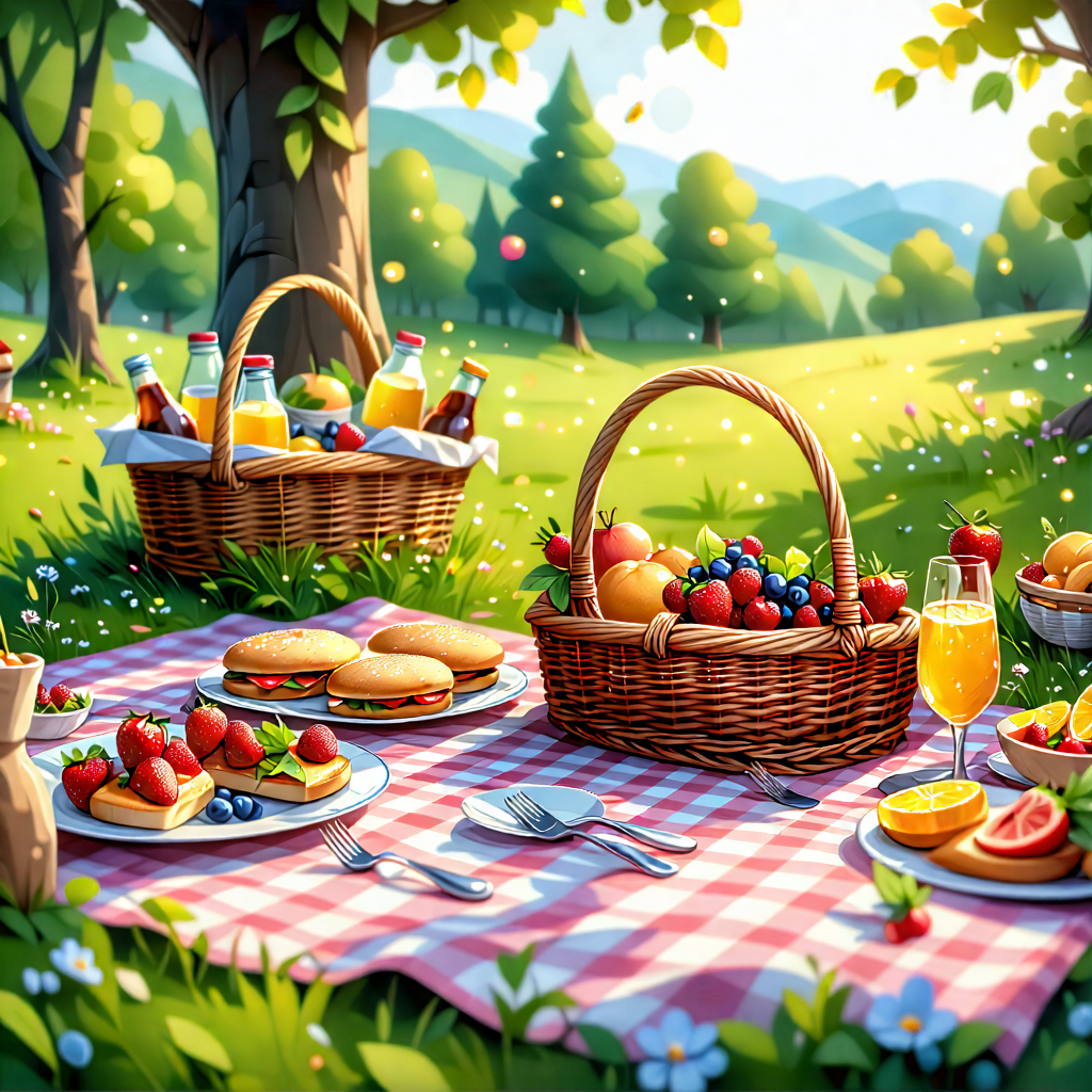 Lifestyle Technical Illustration: Summer Picnic During Winter With Image, There