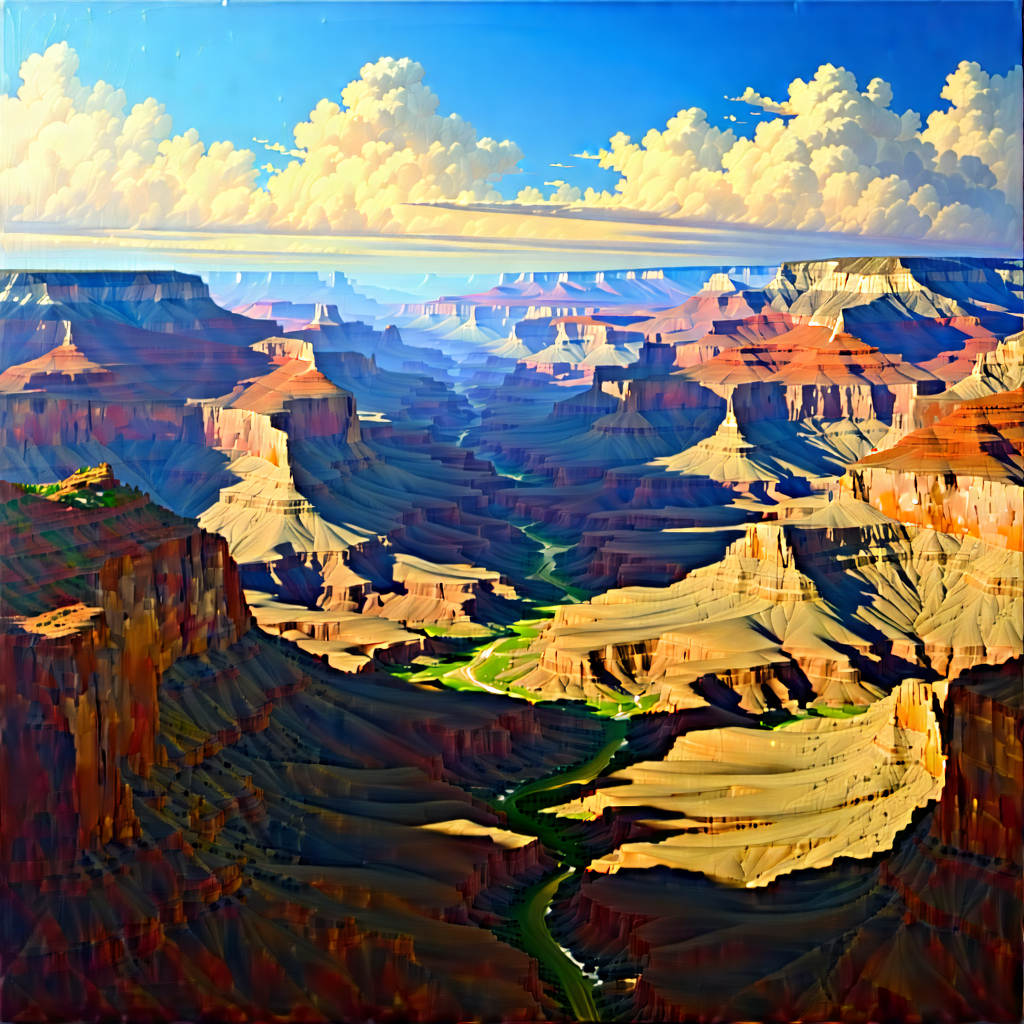 Nature Gouache Painting: Aerial View Of Canyon System With Painting Beautiful