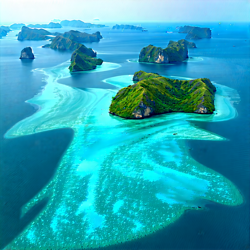 Nature Hdr Photography: Aerial View Of Coastal Islands With Beautiful Blue