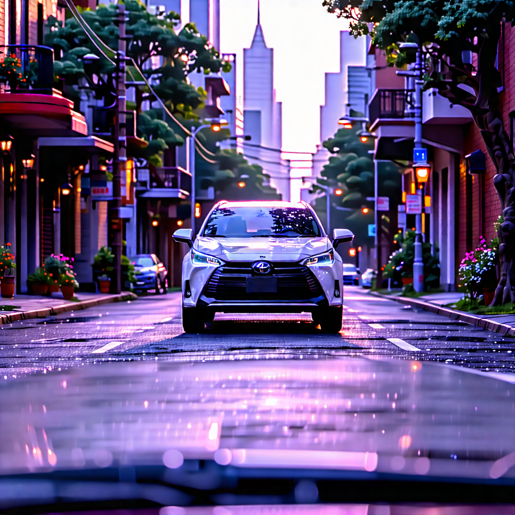 Urban Landscape Photography: City Rideshare In Quiet Side Street With City Street