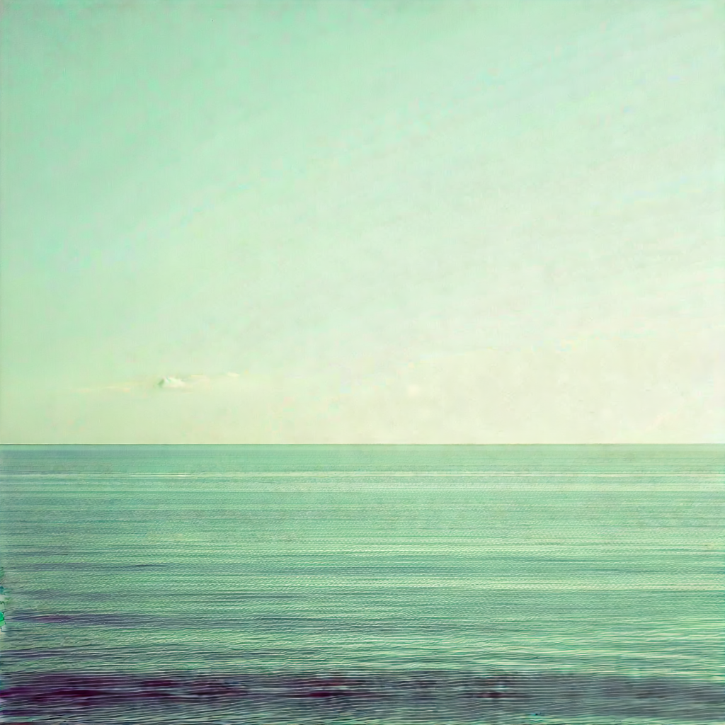 Abstract Vintage Film Photography: Minimalist (design:1.17) With Horizon Line With Vast Ocean