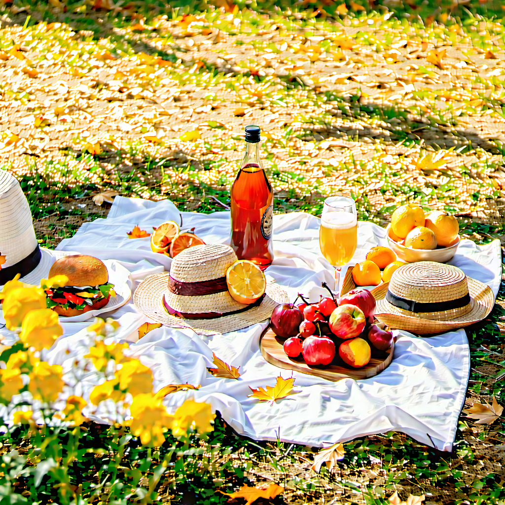 Lifestyle Minimalist Design: Summer Picnic During Autumn With Picnic Table