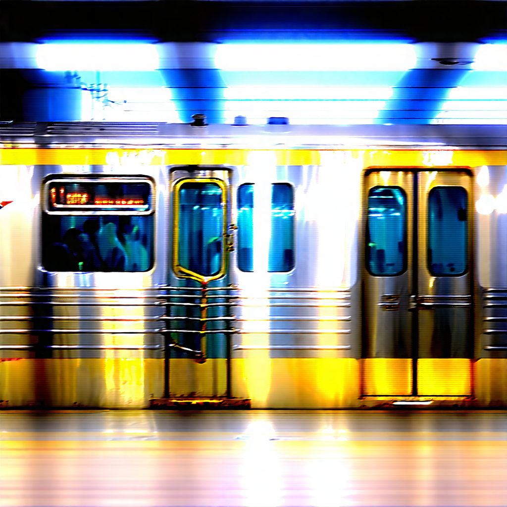 Urban Watercolor Painting: City subway in arts district