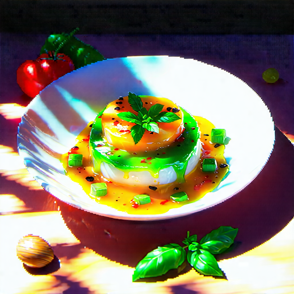 Lifestyle Oil Painting: Plant-based Dish Prepared With Fresh Ingredients With White Plate