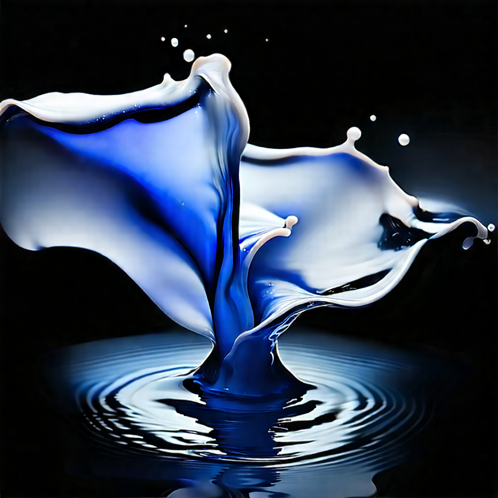 Abstract Long Exposure Photography: Liquid Design With Blue Liquid,