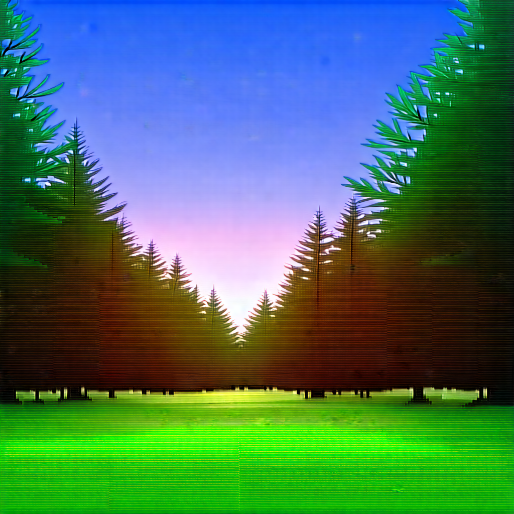 Nature Digital Art: Clear (sky:1.39) Over (forest:1.4) Clearing With Painting Forest