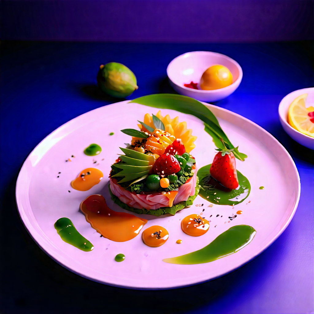 Lifestyle Landscape Photography: Healthy Meal Prepared With Artistic Presentation With Plate Food