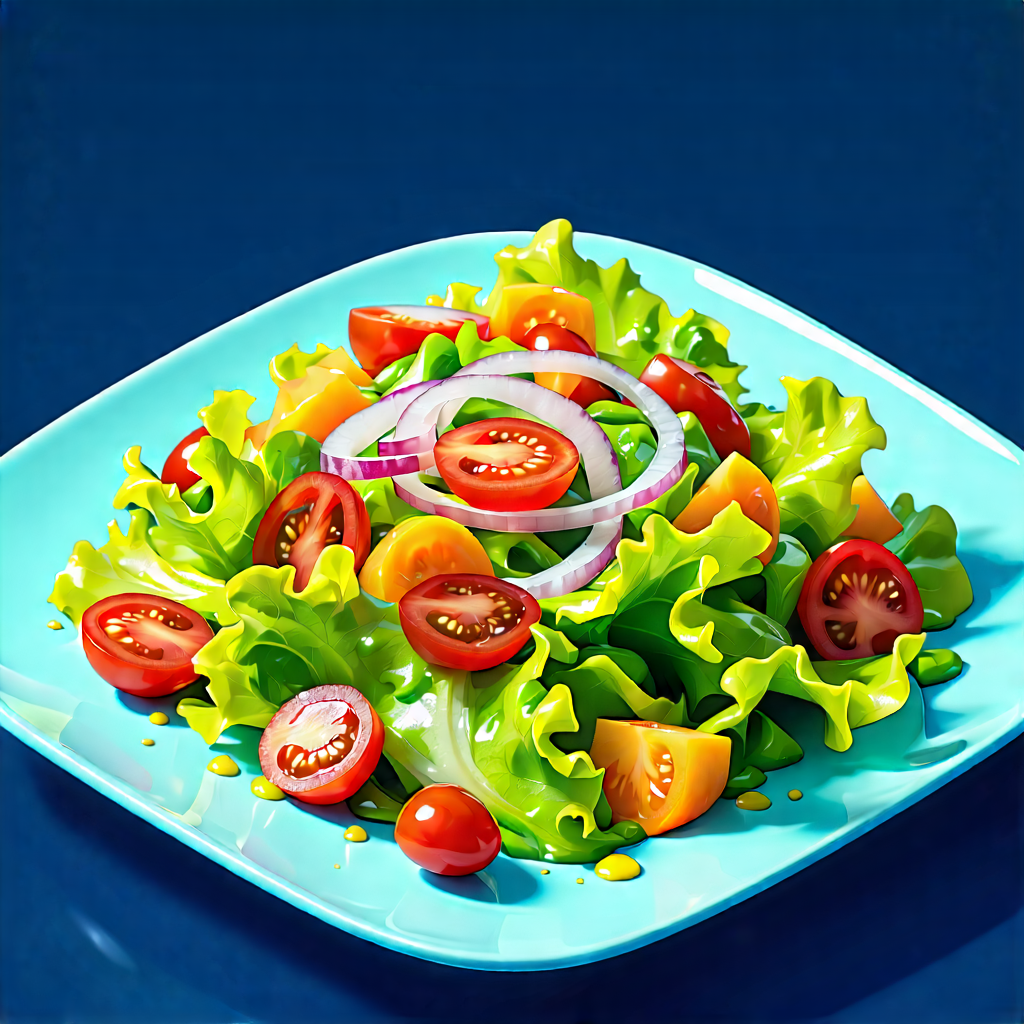 Lifestyle Isometric Design: Fresh Salad Prepared With Vibrant Colors With Colorful Salad