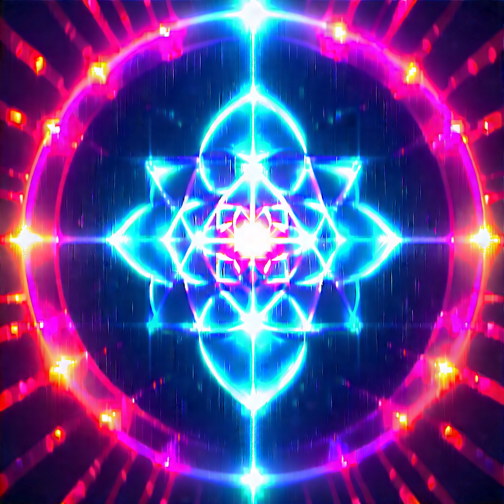 Abstract Infrared Photography: Sacred geometry with glowing elements