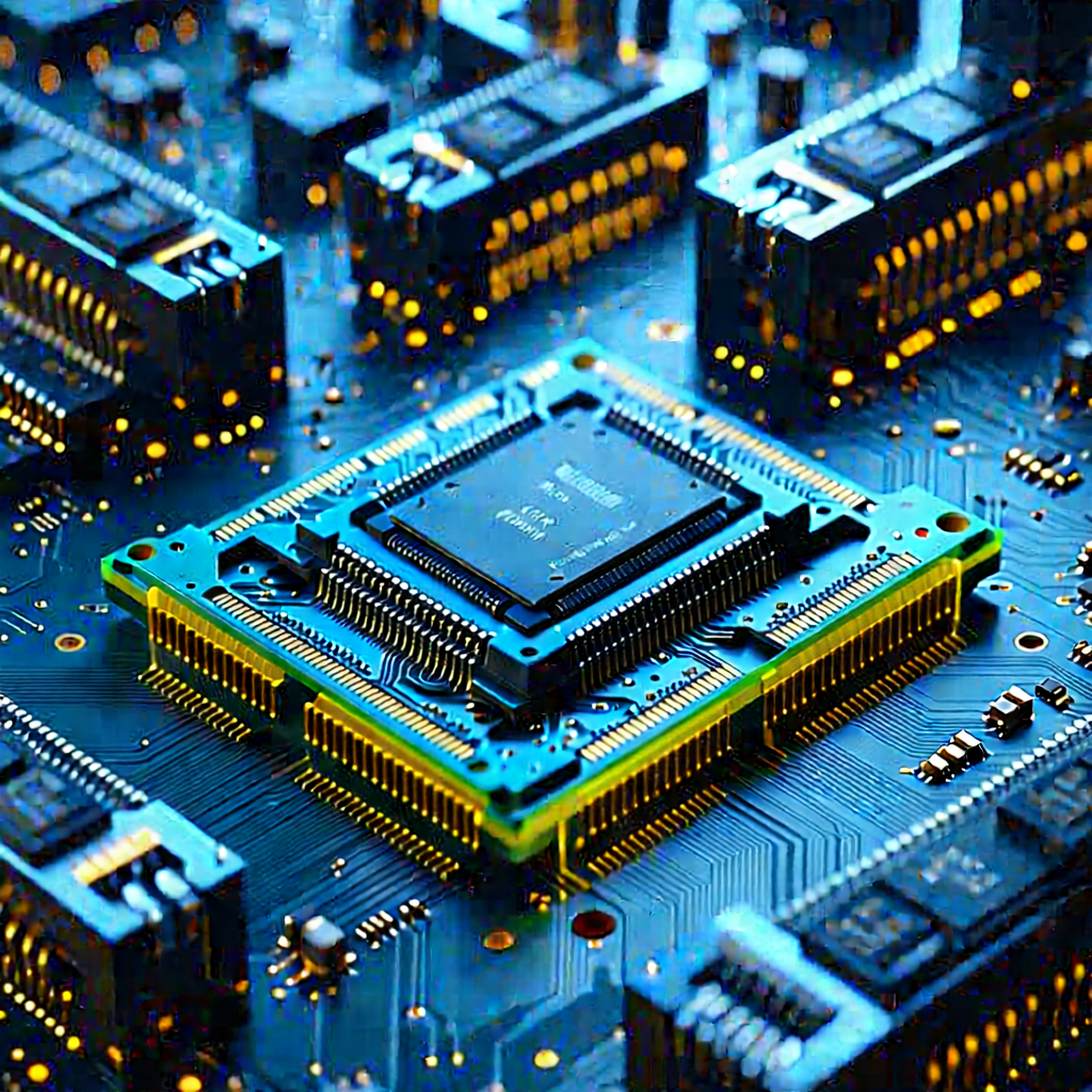 Tech Isometric Design: Close-up of memory module