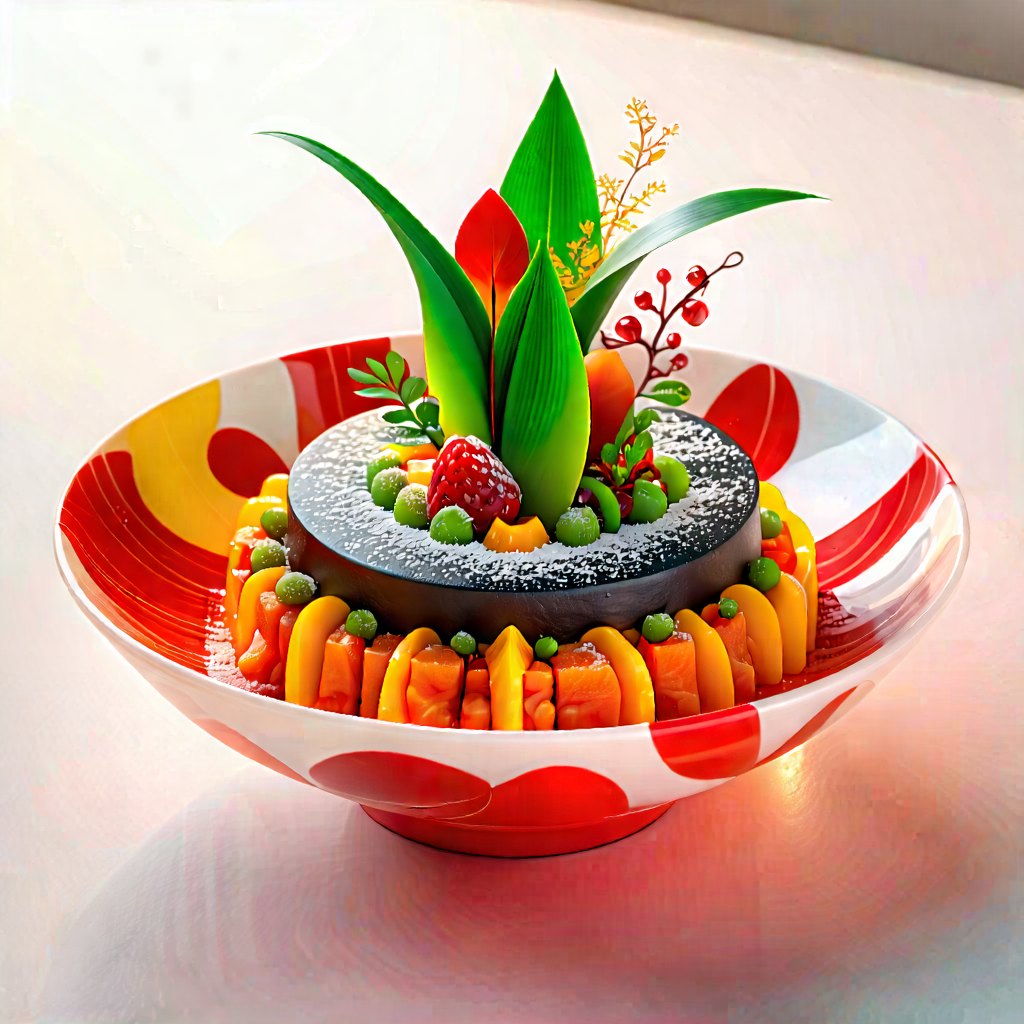 Lifestyle Abstract Design: Plant-based Dish Prepared With Artistic Presentation With Colorful Bowl