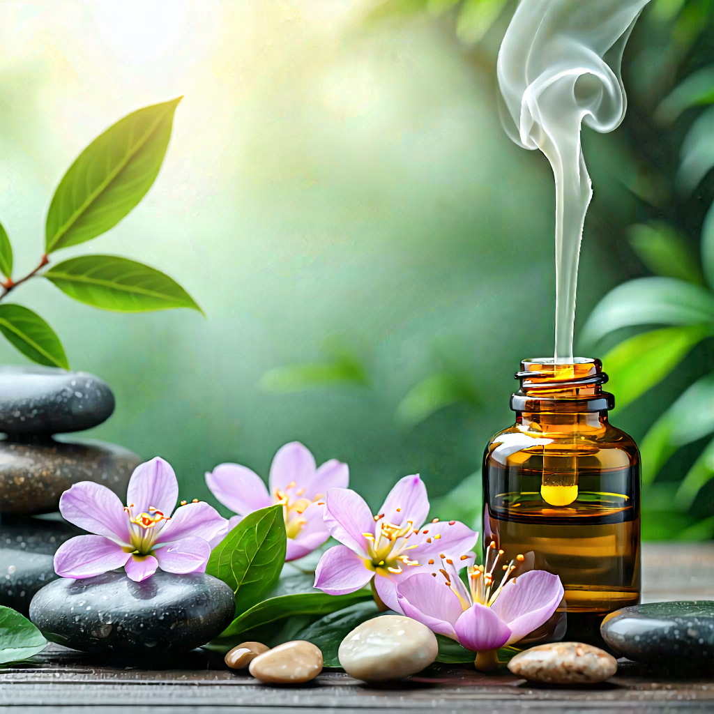 Lifestyle Product Photography: Wellness Scene With Aromatherapy With Beautiful Scene