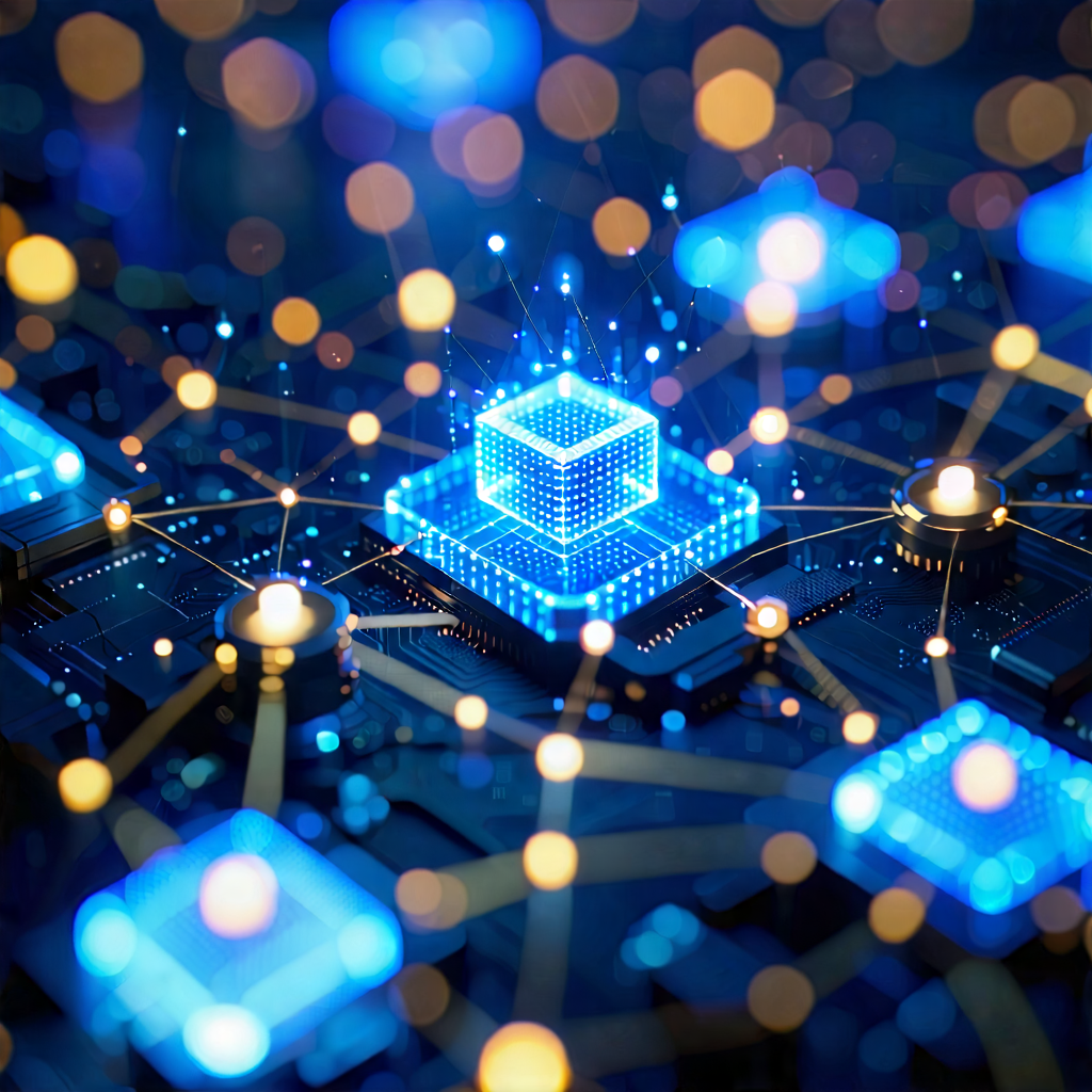 Tech Concept Art: Blockchain Network Visualization With Image, There