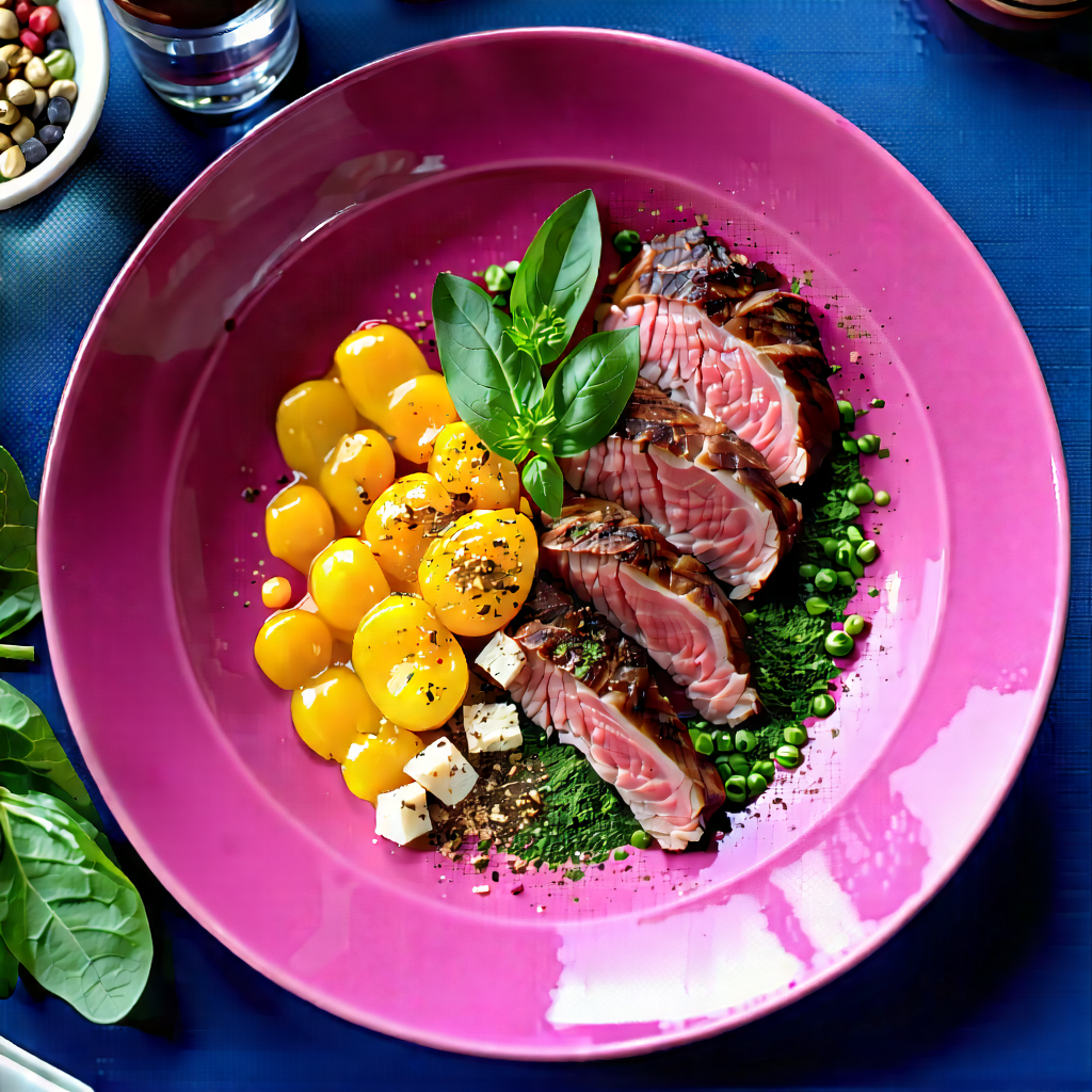 Lifestyle Hdr Photography: Healthy Meal Prepared With Organic Components With Purple Plate