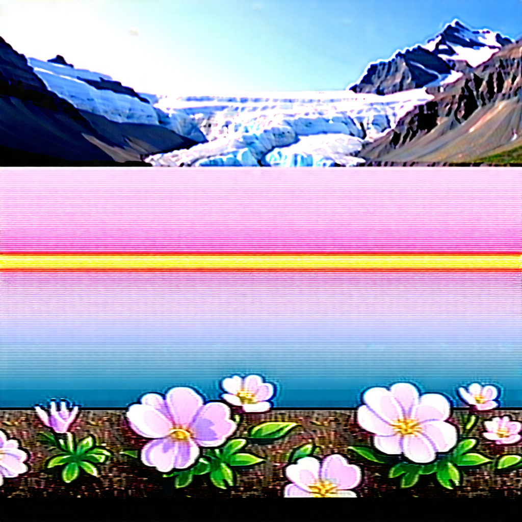Nature Unreal Engine: Glacier In Spring Bloom With Beautiful Mountain