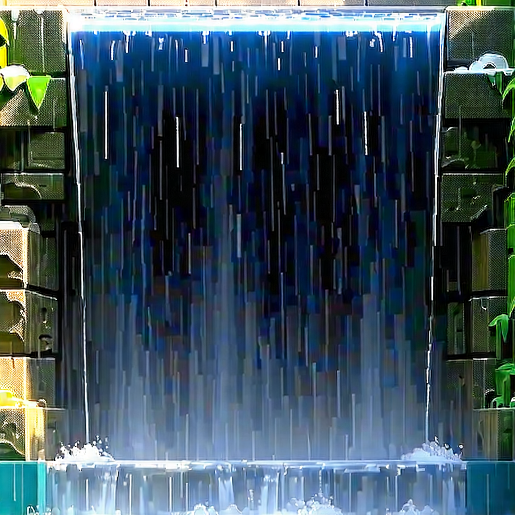 Nature 3D Render: Waterfall in rainy season