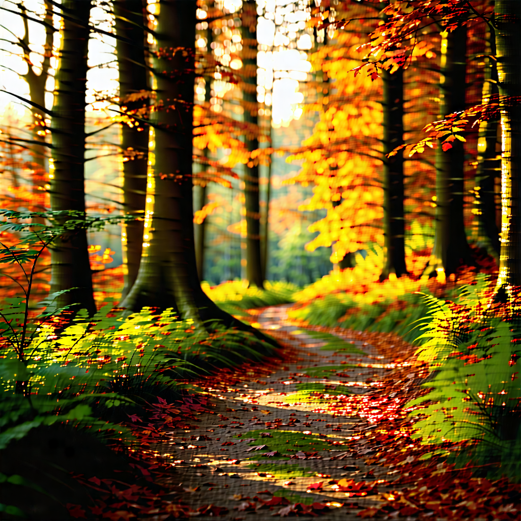 Nature Product Photography: Path through autumn woodland