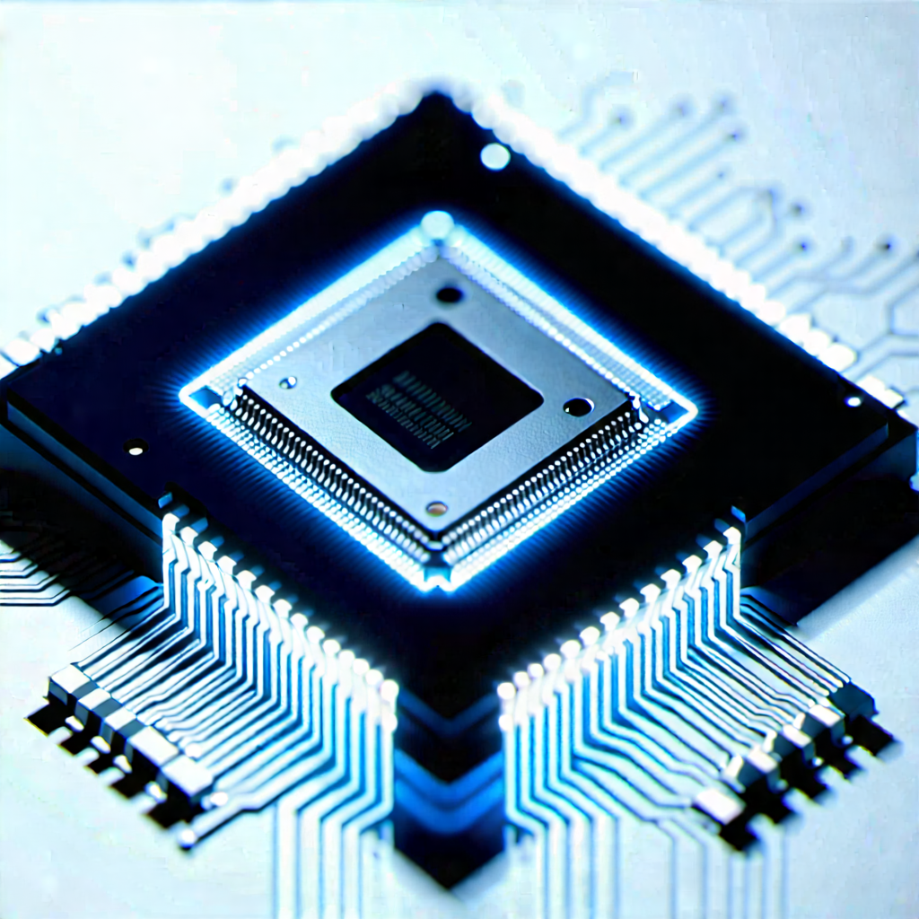 Tech Lithograph: Close-up of electronic circuit