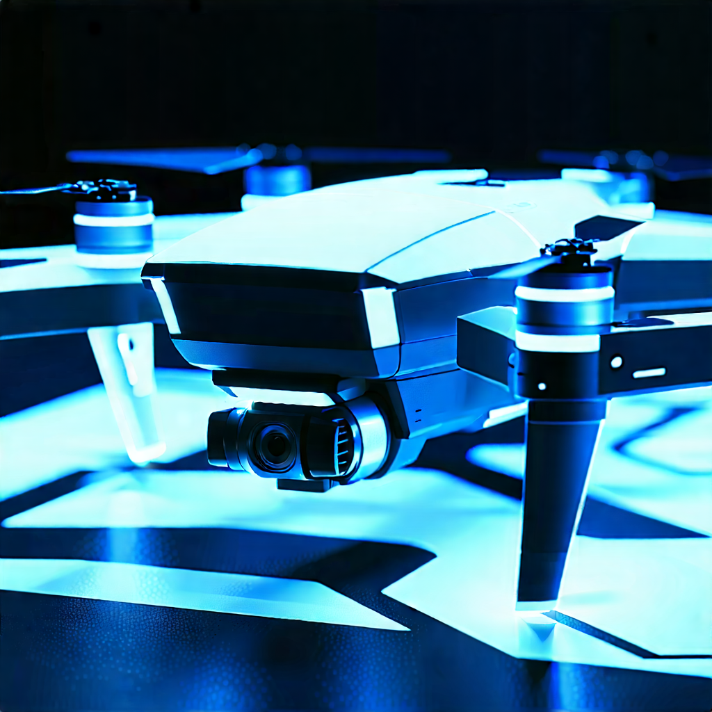 Tech Graphic Design: Drone with holographic display