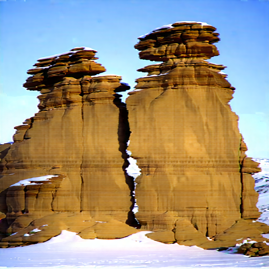 Nature Stock Photography: Rock Formation In Winter (snow:1.3) With Large Rocks,